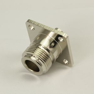 N straight flange mount female connector