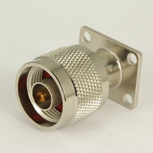 N straight flange mount male connector
